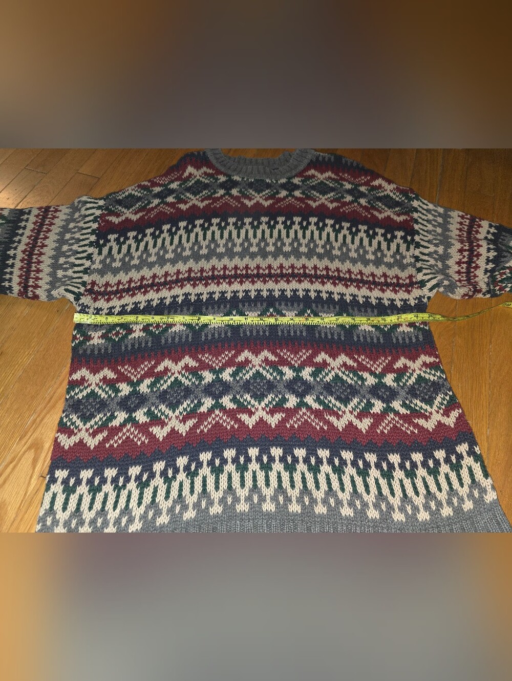 VINTAGE Y2K ABERCROMBIE & FITCH Men's Multicolor Fair Isle Crewneck Sweater XL - Picture 9 of 12